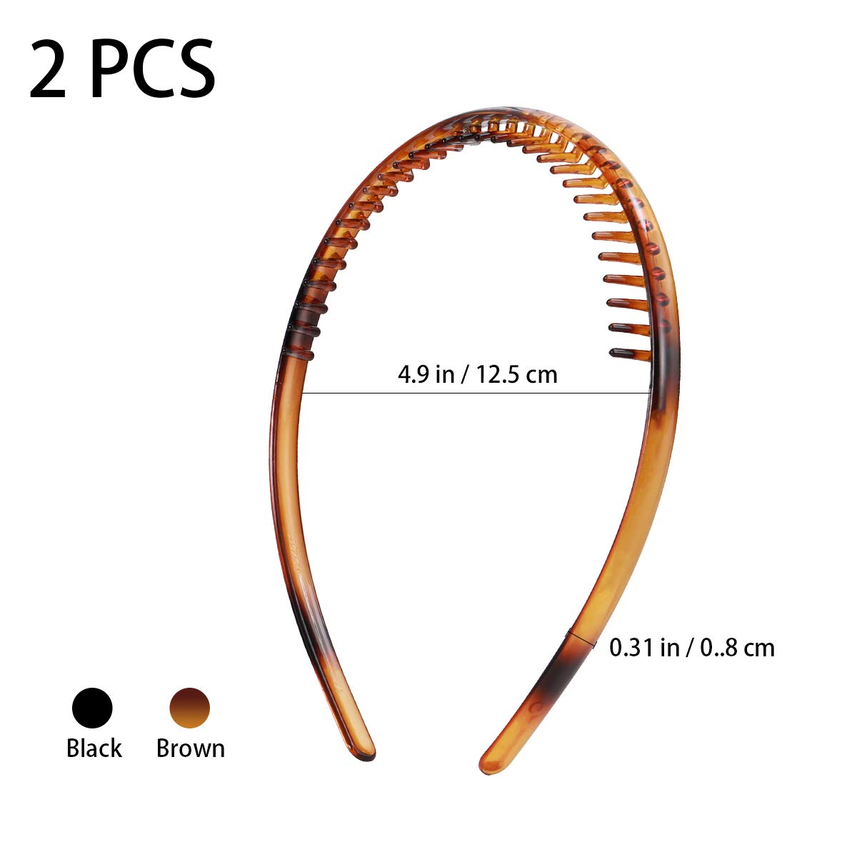 Foto 2 | Diademas Huoguo Diademas Dentadas Unisex De Plástico X2 - Venta Internacional.