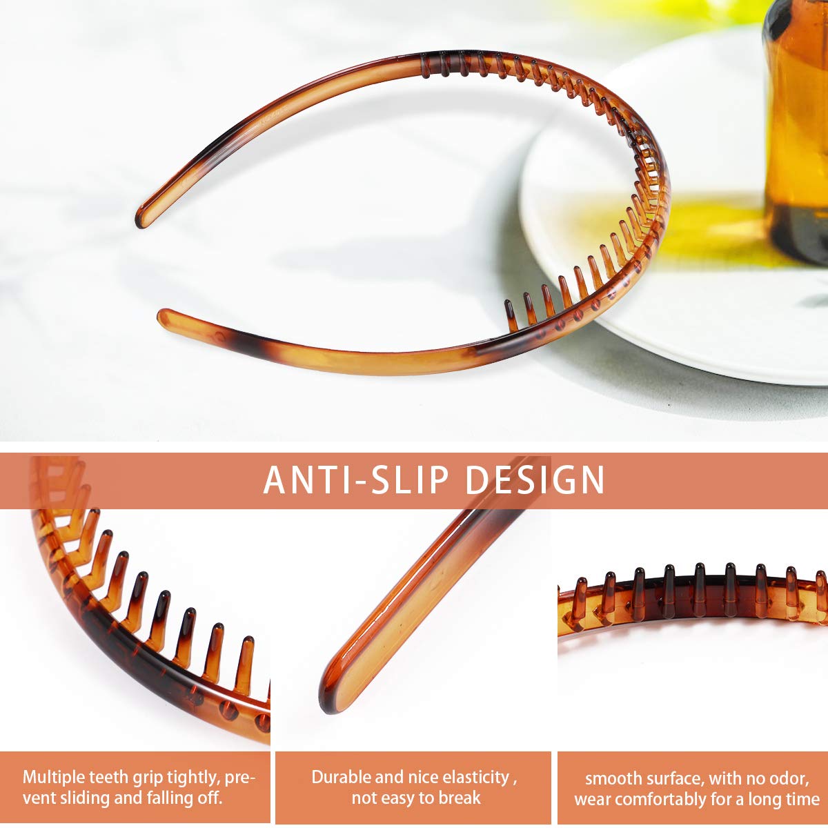 Foto 4 pulgar | Diademas Huoguo Diademas Dentadas Unisex De Plástico X2 - Venta Internacional.