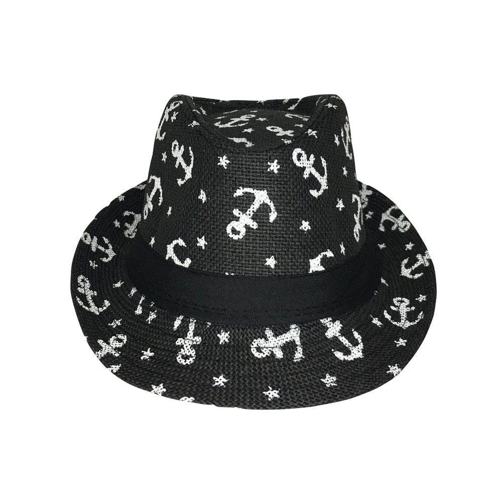 Foto 2 pulgar | Sombrero Infantil de Hebras Patrón de Anclas color Negro
