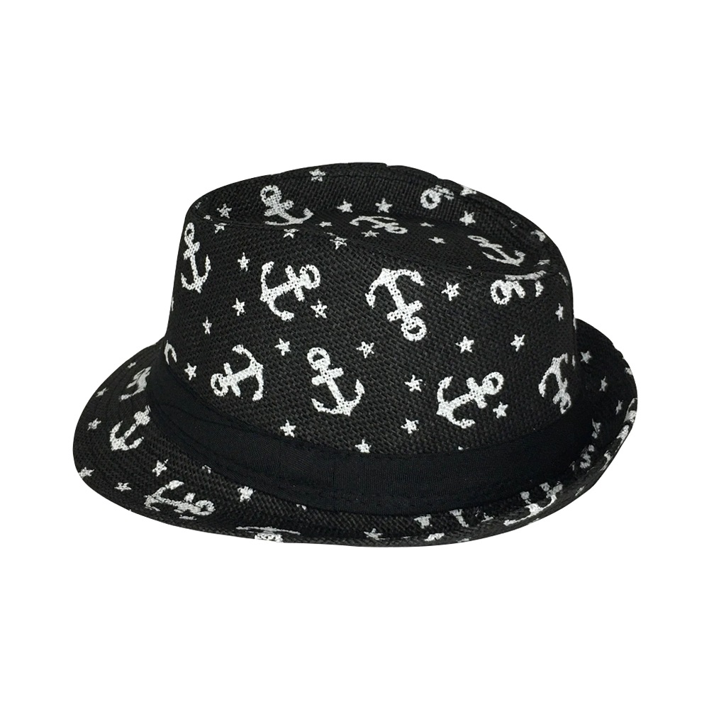 Foto 3 pulgar | Sombrero Infantil de Hebras Patrón de Anclas color Negro