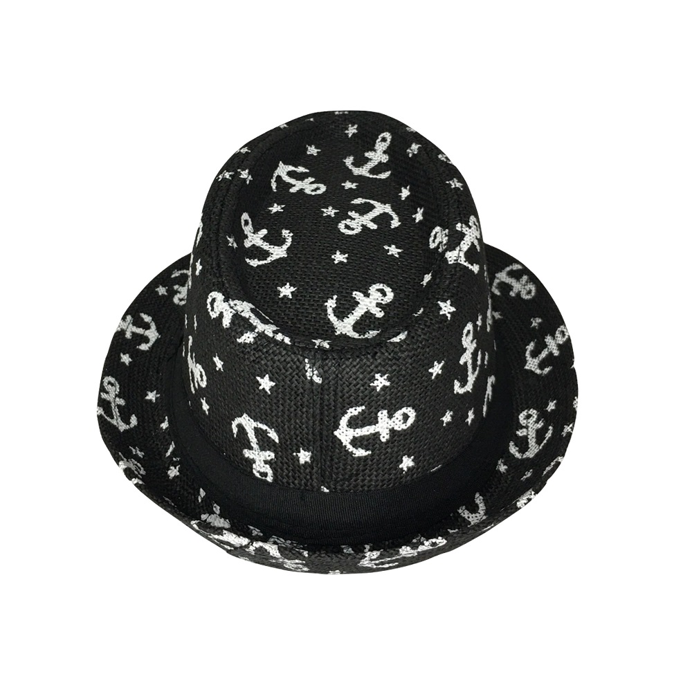 Foto 4 pulgar | Sombrero Infantil de Hebras Patrón de Anclas color Negro