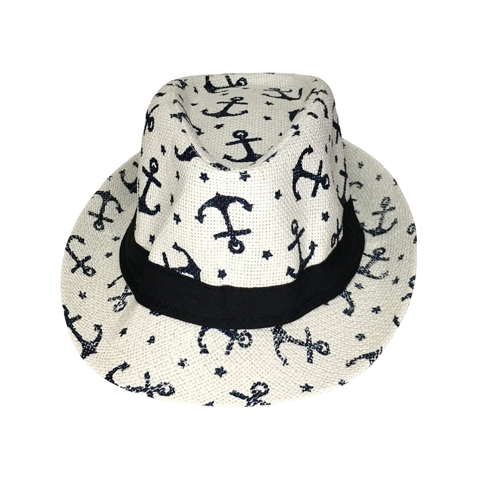 Foto 1 | Sombrero Infantil de Hebras Patrón de Anclas color Blanco