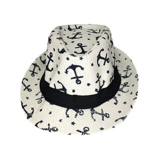 Foto 1 | Sombrero Infantil de Hebras Patrón de Anclas color Blanco