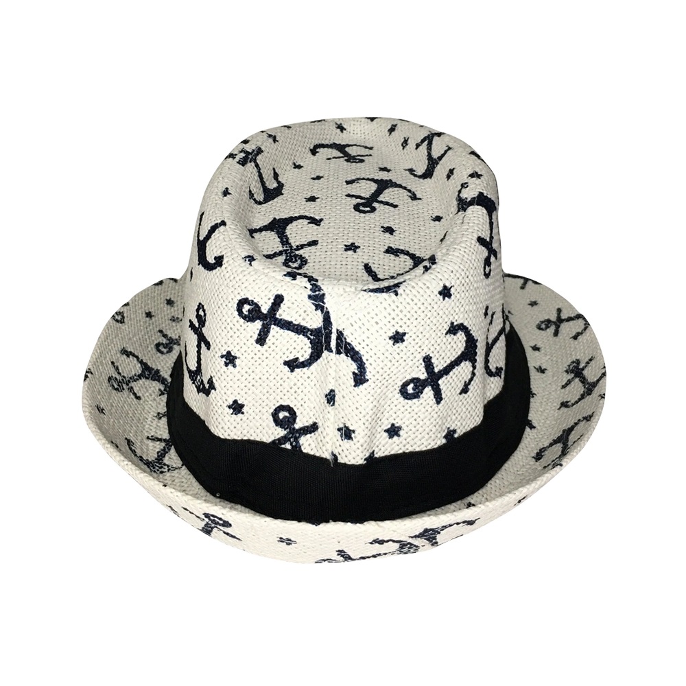 Foto 4 pulgar | Sombrero Infantil de Hebras Patrón de Anclas color Blanco