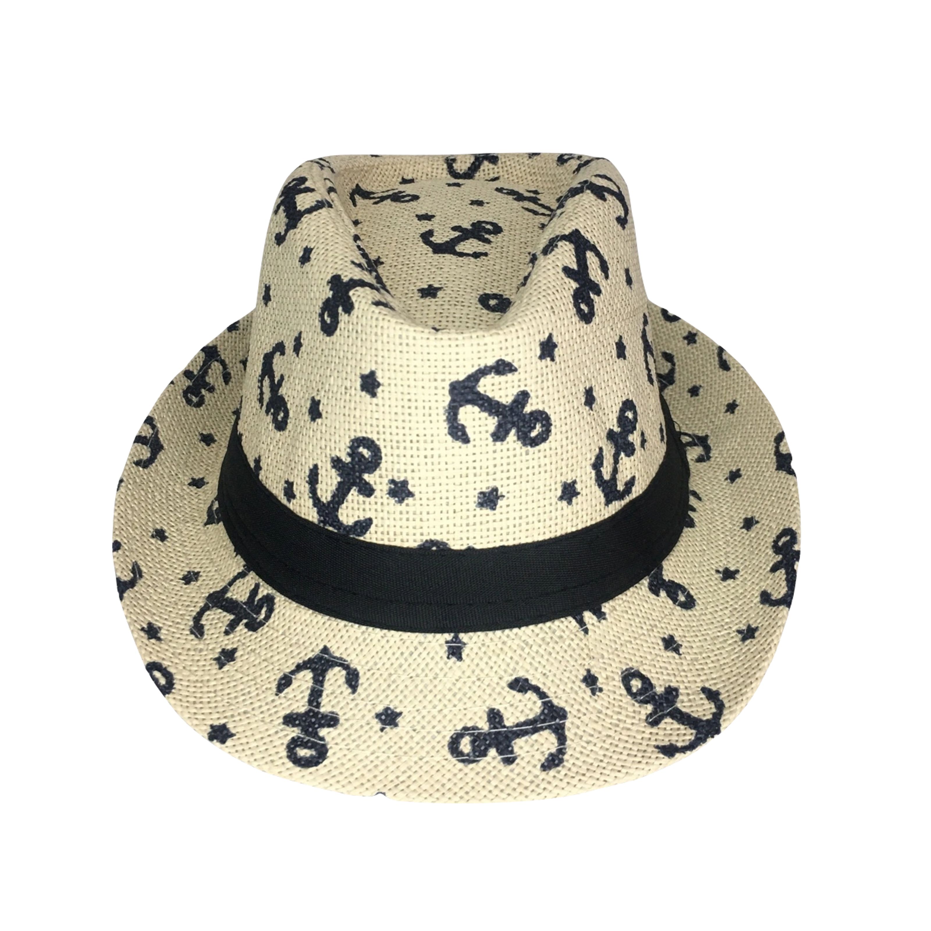 Foto 2 pulgar | Sombrero Infantil de Hebras Patrón de Anclas color Beige