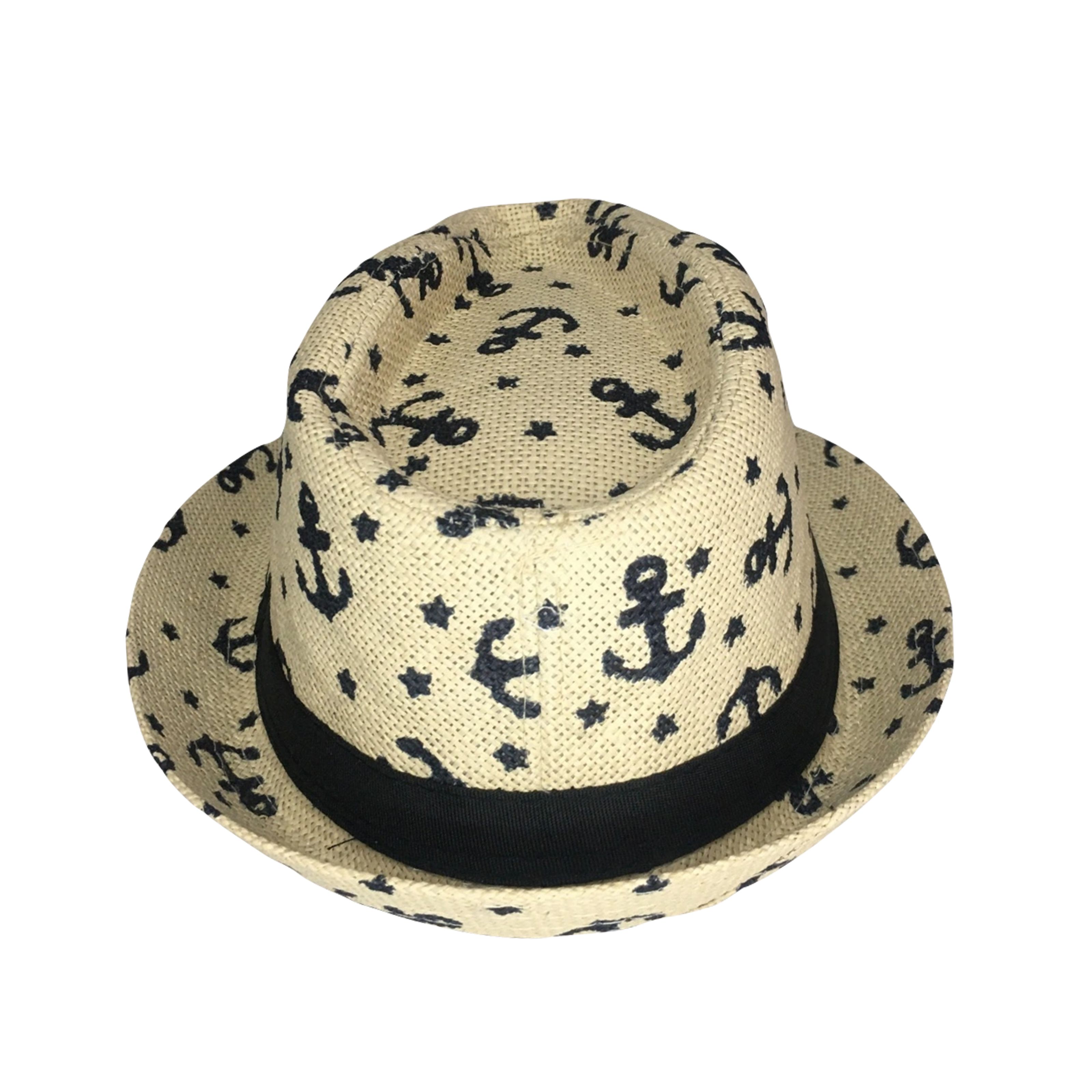 Foto 4 pulgar | Sombrero Infantil de Hebras Patrón de Anclas color Beige