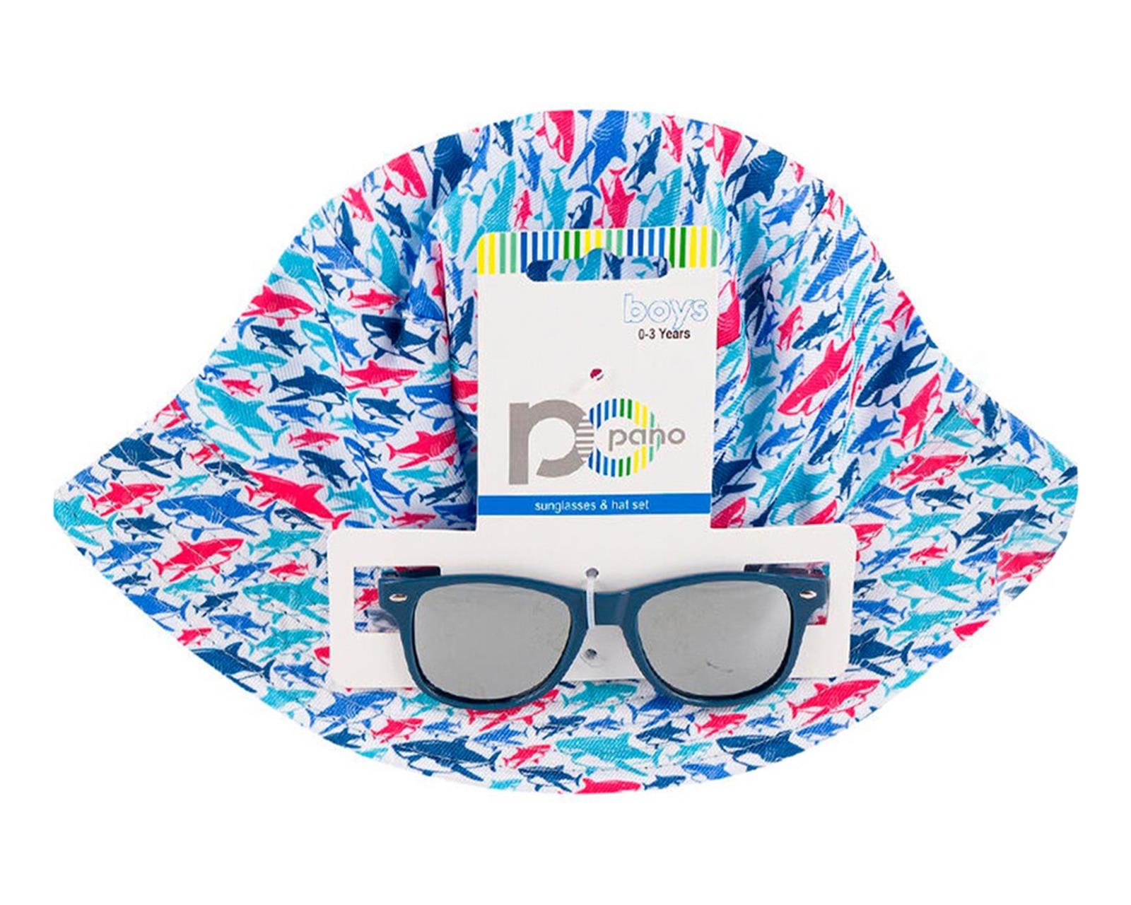 Foto 2 pulgar | Set De Sombrero Y Lentes De Sol Para Bebé Azul 0-3 Años 85701
