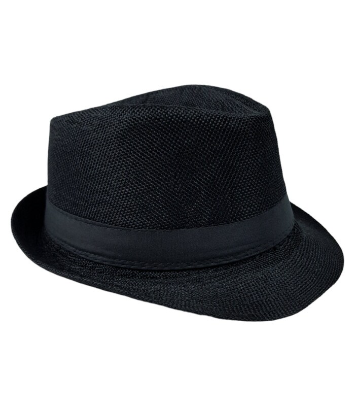 Sombrero para Niños Fedora Ala Corta Transpirable Negro $260