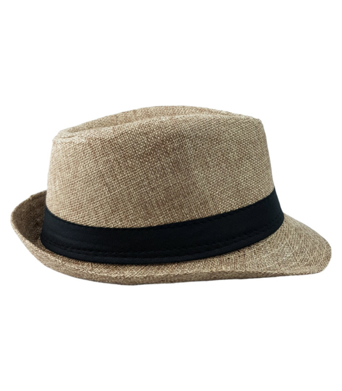 Foto 3 pulgar | Sombrero para Niños Fedora Ala Corta Transpirable Beige