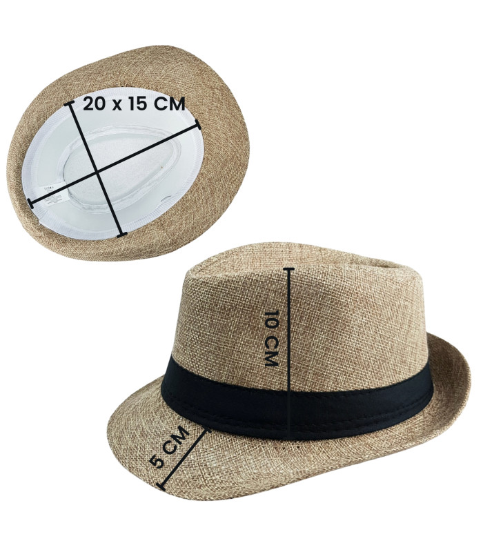 Foto 4 pulgar | Sombrero para Niños Fedora Ala Corta Transpirable Beige