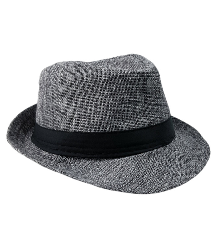 Foto 2 pulgar | Sombrero para Niños de Sol Fedora Ala Corta Transpirable Gris