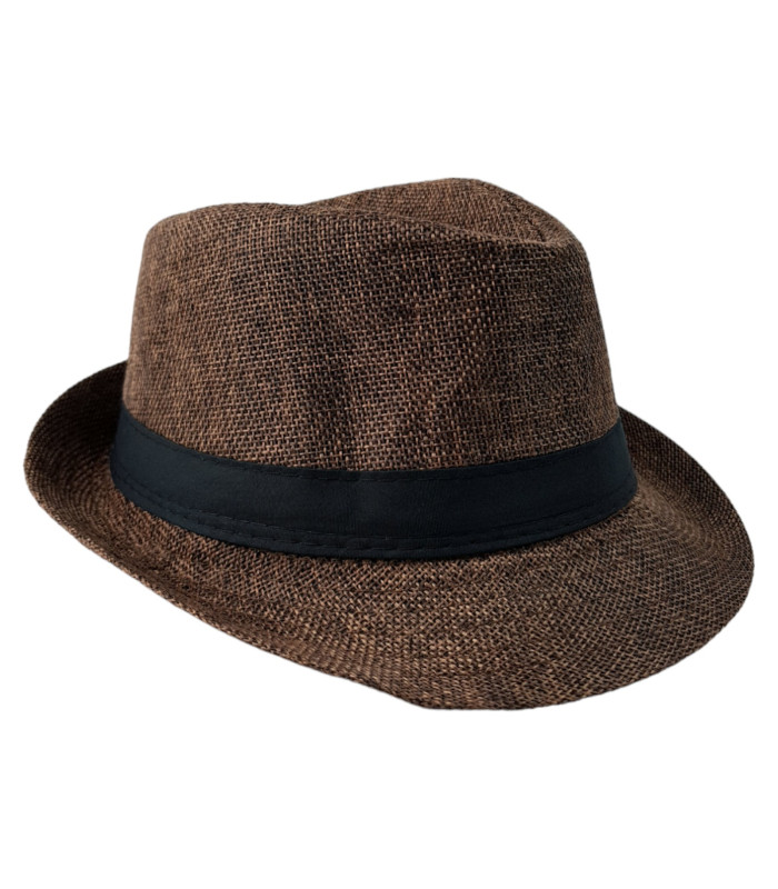 Sombrero Para Niños Fedora Ala Corta Transpirable Café