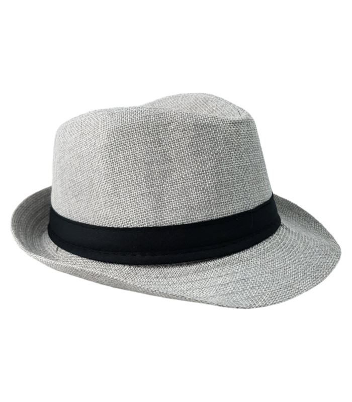 Sombrero Para Niños Fedora Ala Corta Transpirable Plata