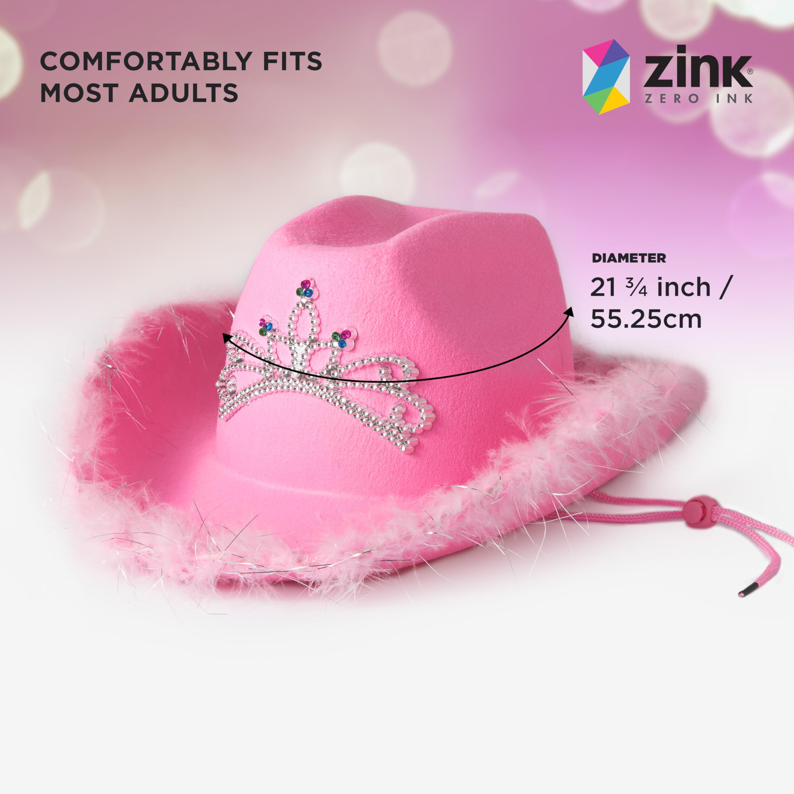 Foto 4 pulgar | Sombrero De Vaquera Rosa Zink Con Tiara Para Adultos - Rosa - Venta Internacional.