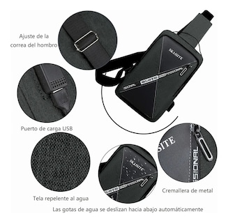 Foto 2 | Bandolera Cruzada Skaisite color Negro para Caballero