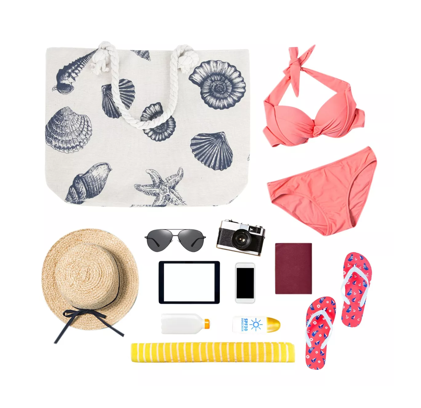 Foto 5 pulgar | Bolsa Moda Tote Bag De Lona Impermeable Para Playa Blanco