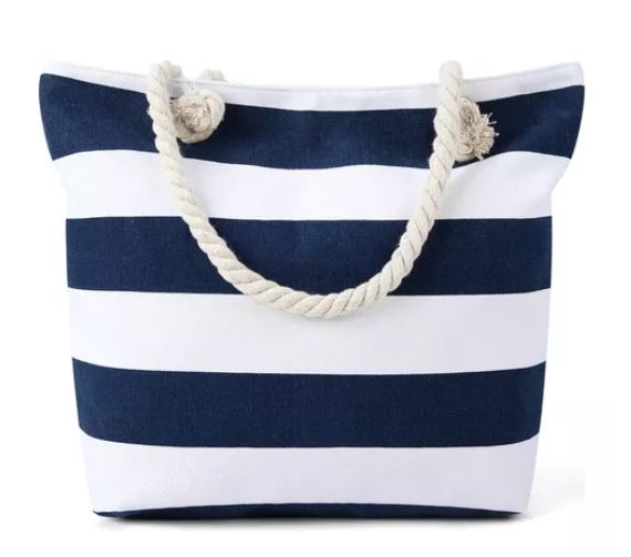 Bolsa Wünd Tote a Rayas Blancas con Azul