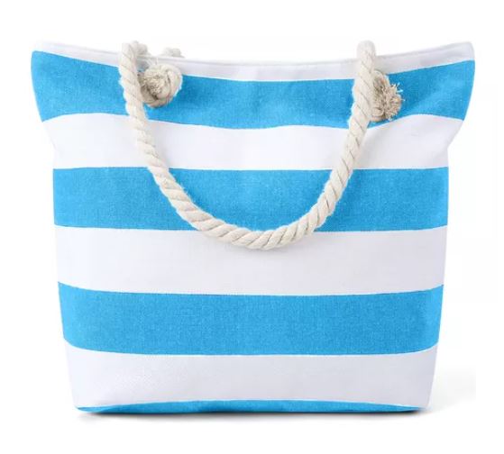 Foto 1 | Bolsa Wünd Tote a Rayas Blancas con Azul