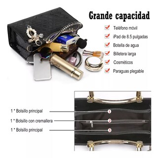 Foto 2 | Bolso de Mano color Negro para Mujer