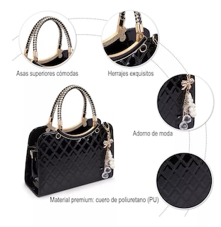 Foto 3 | Bolso de Mano color Negro para Mujer