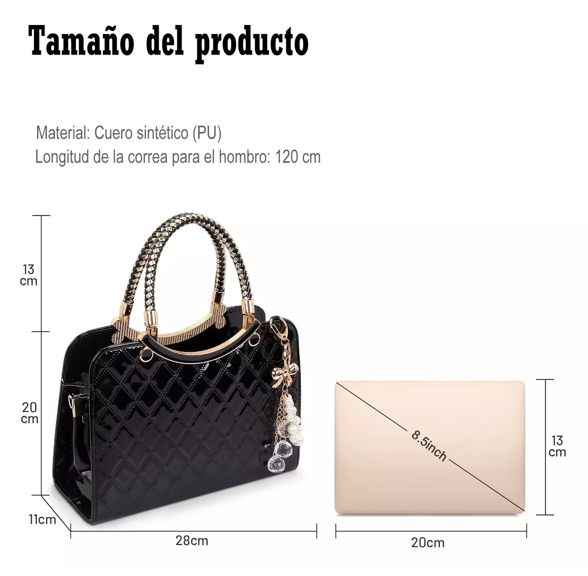 Foto 5 | Bolso de Mano color Negro para Mujer
