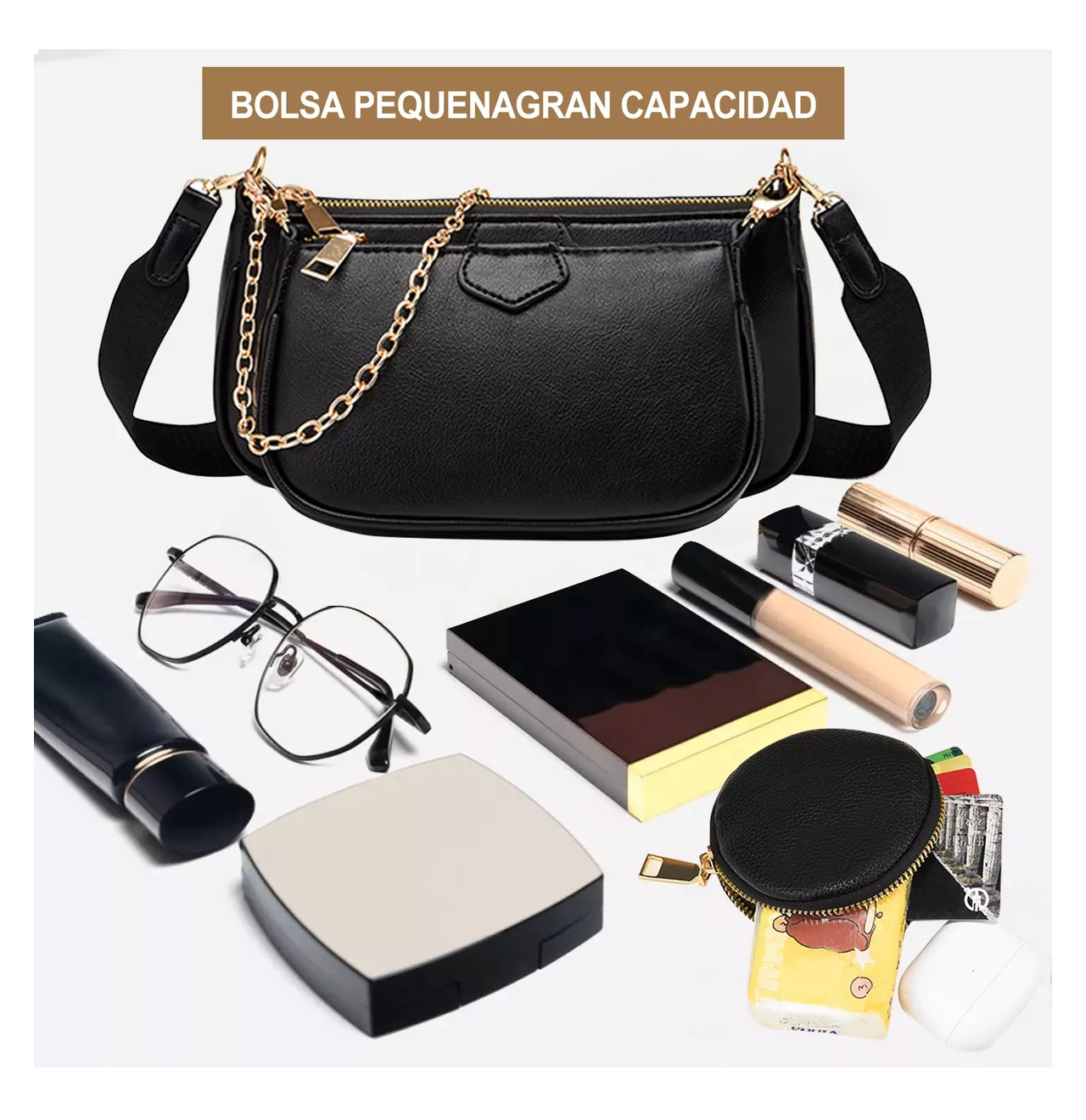 Foto 3 pulgar | Bolsa 3 en 1 Belug Negra para Mujer