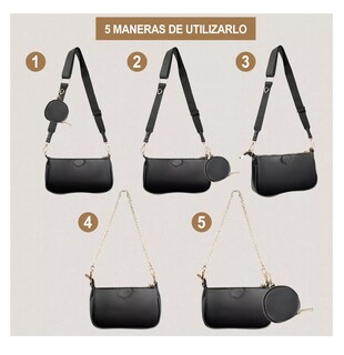 Foto 3 | Bolsa 3 en 1 Belug Negra para Mujer
