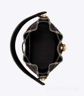 Foto 2 | Bolsa T Monogram Bucket Bag Tory Burch 152127 001 Negro