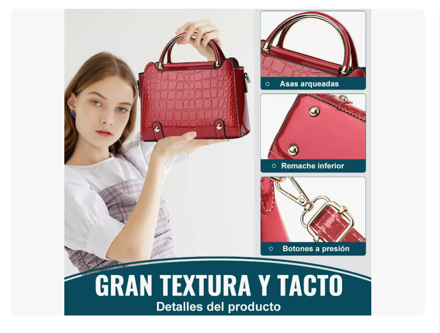Foto 4 pulgar | Bolsa Bandolera Mujer Moda Cartera Crossbody Tote Hombro Color Vino Wünd