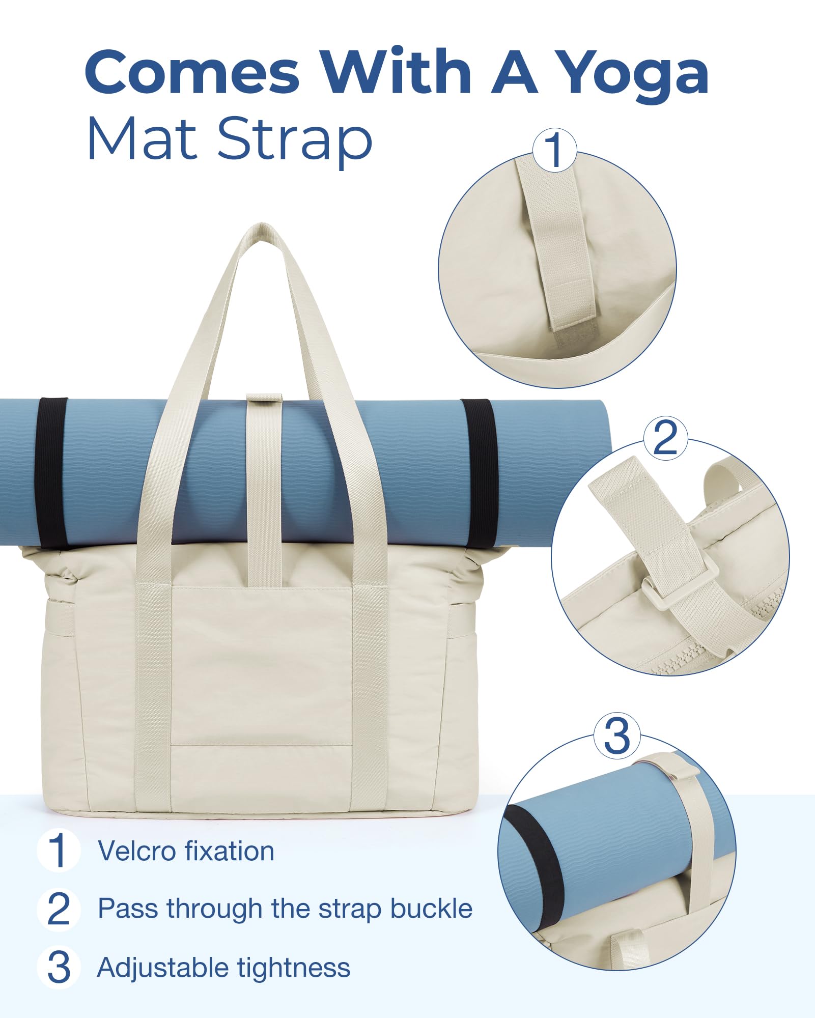 Foto 4 pulgar | Bolso Bagsmart para Mujer Ligero con Compartimentos Beige - Venta Internacional