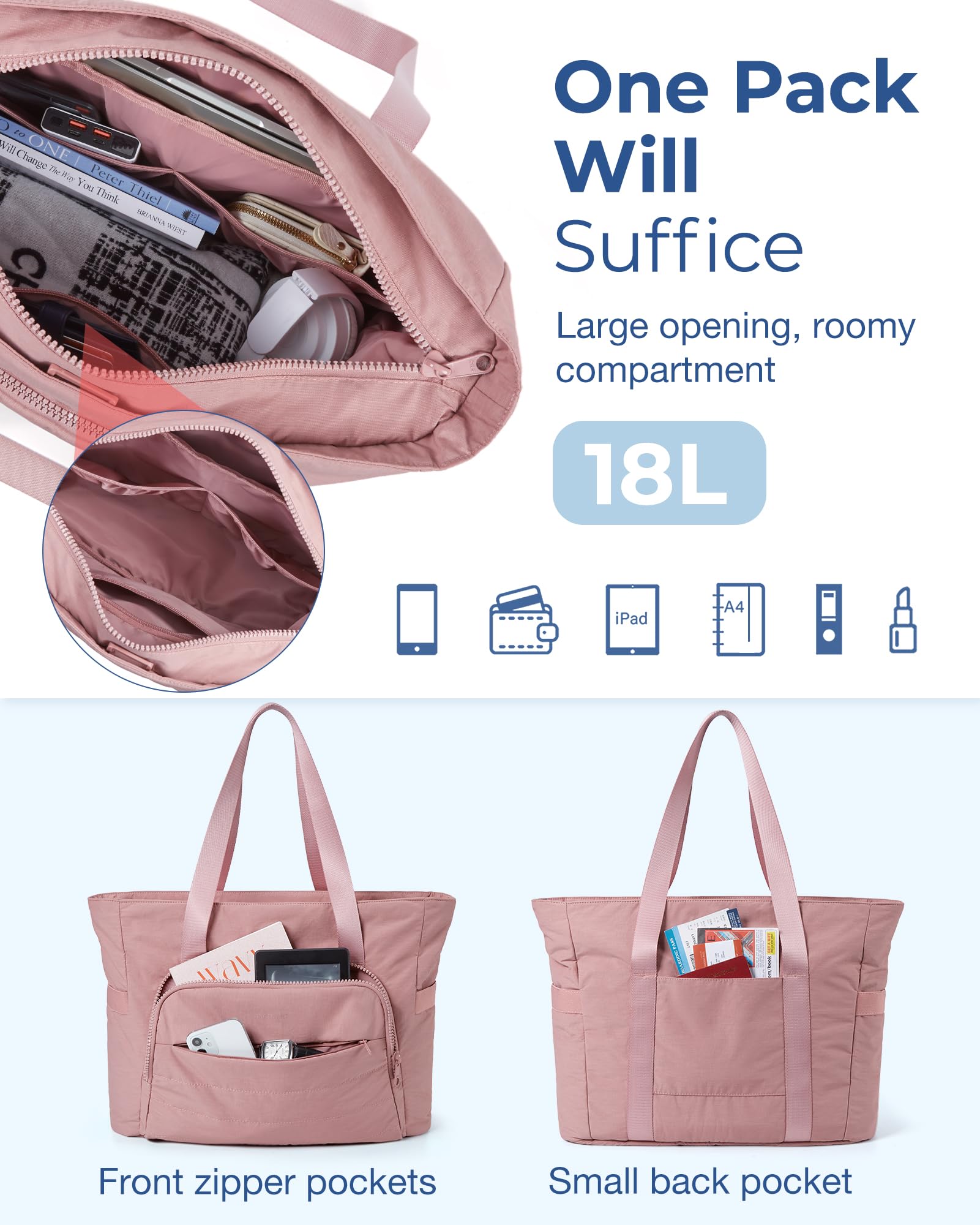 Foto 3 pulgar | Bolso Bagsmart para Mujer Ligero con Compartimentos - Venta Internacional