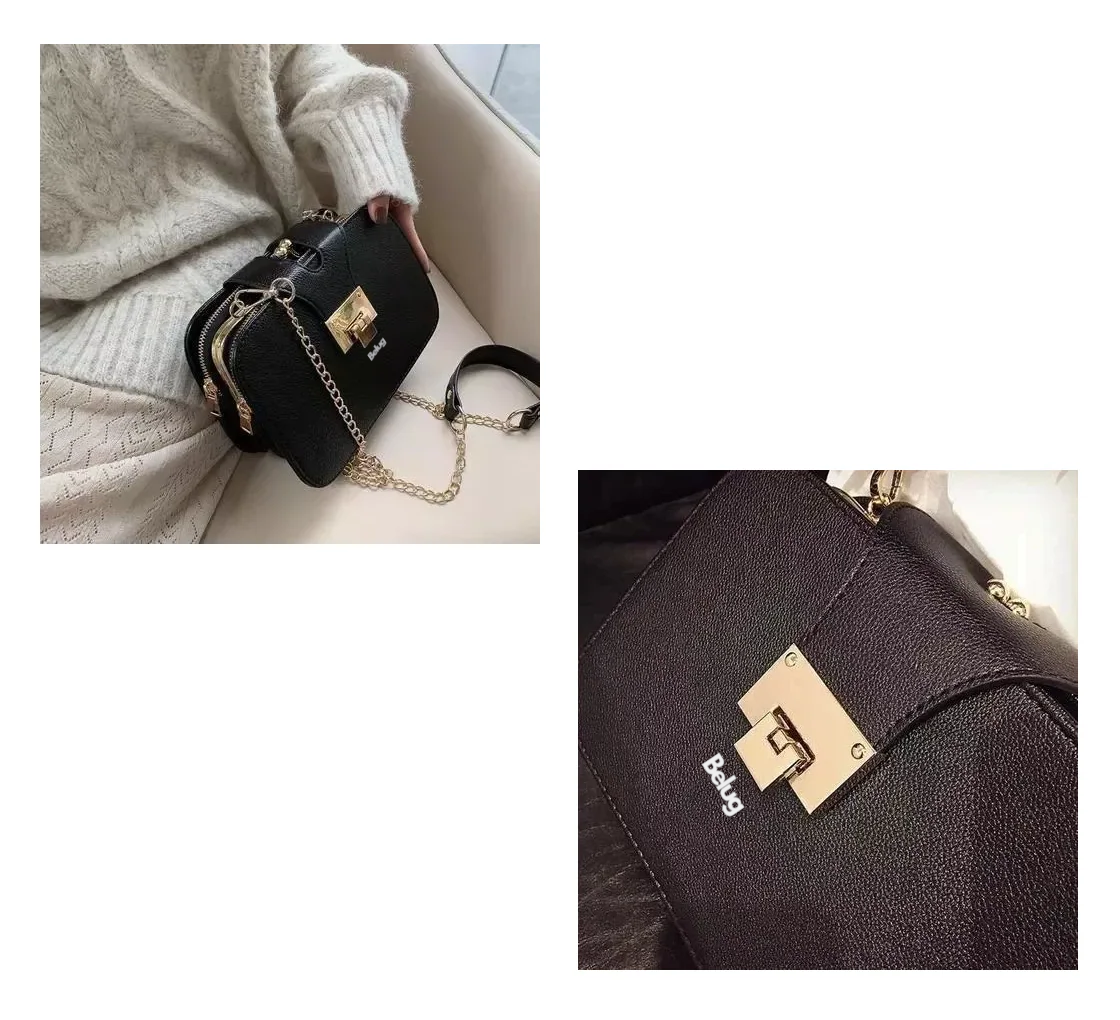 Foto 5 | Bolso Bandolera Para Mujer Con Hebilla Metálica  Belug, Negro