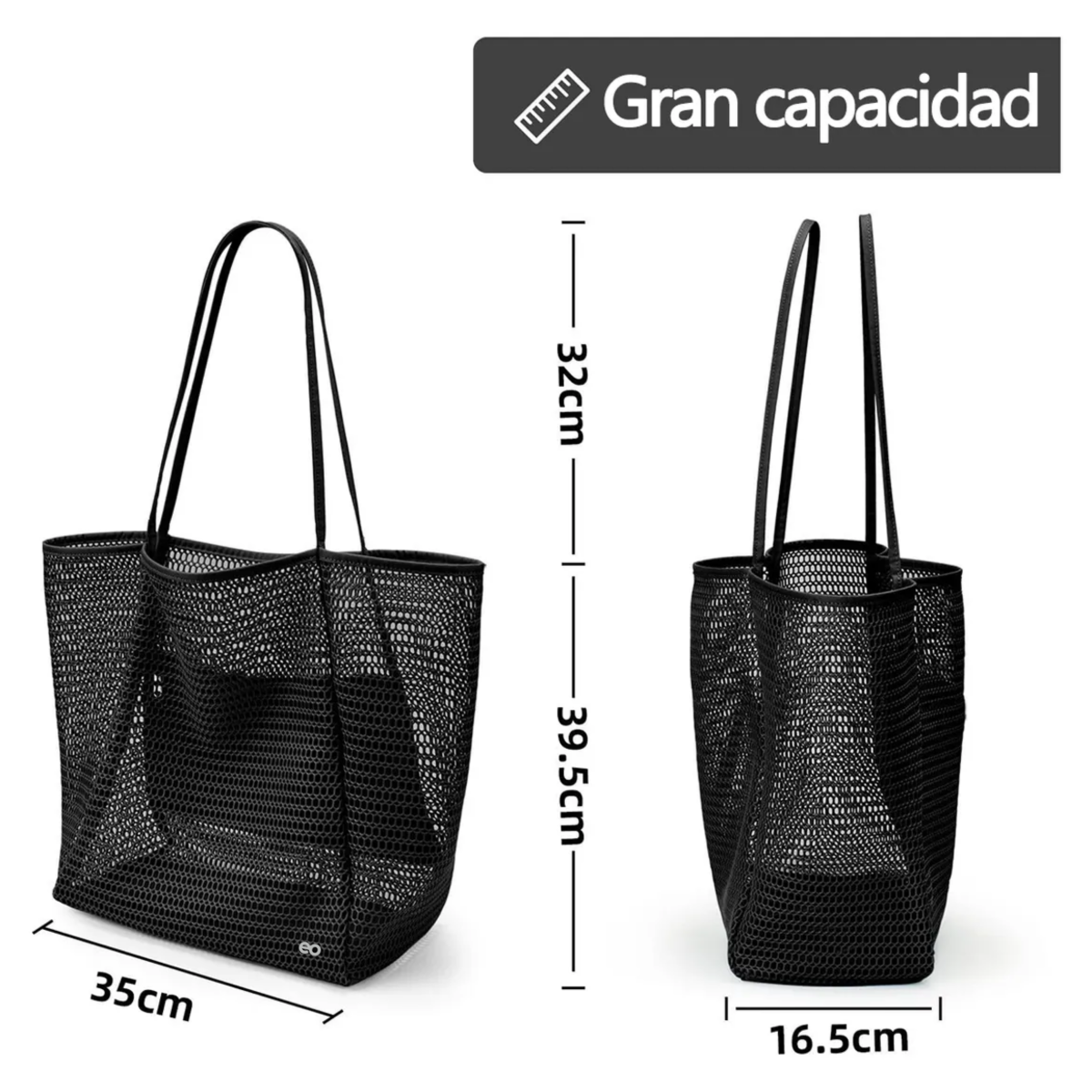 Foto 3 pulgar | Bolsa Playa Tote Bag Bolsa Eo Safe Imports Esi-19253 Negro