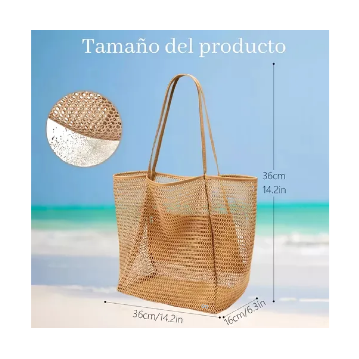 Foto 2 | Bolso de Playa Eo Safe Imports Marrón