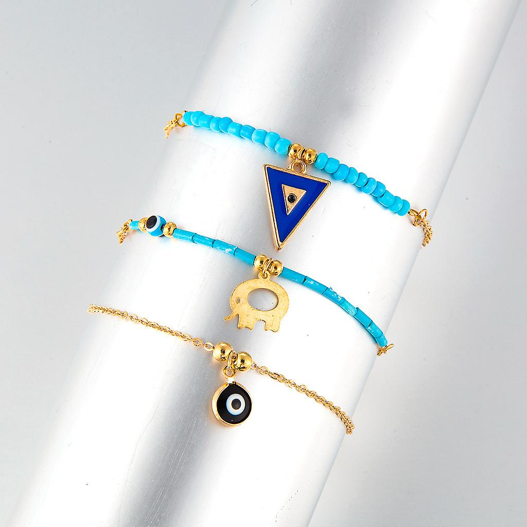 Foto 4 pulgar | Tobillera Huoguo Personality Bohemian Metal Multicapa Coco - Venta Internacional.