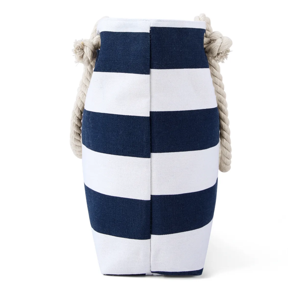 Foto 4 | Bolsa De Playa Con Rayas Para Mujer Belug  Azul Marino Con Blanco