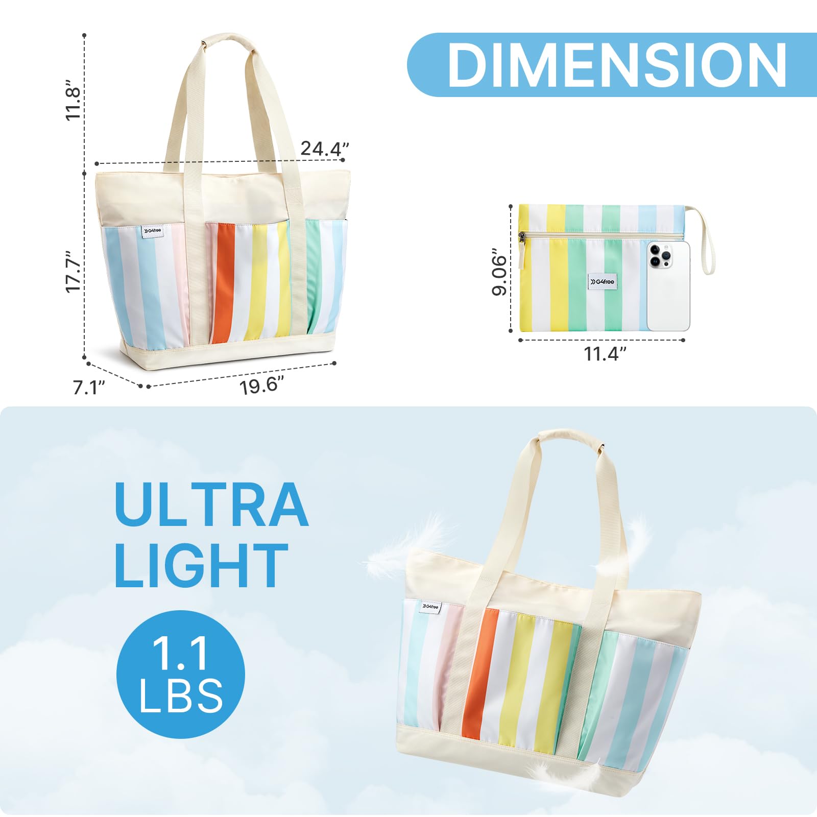 Foto 4 pulgar | Bolsa De Playa G4free  Impermeable  Para Piscina  Capacidad De 50 Litros - Venta Internacional.