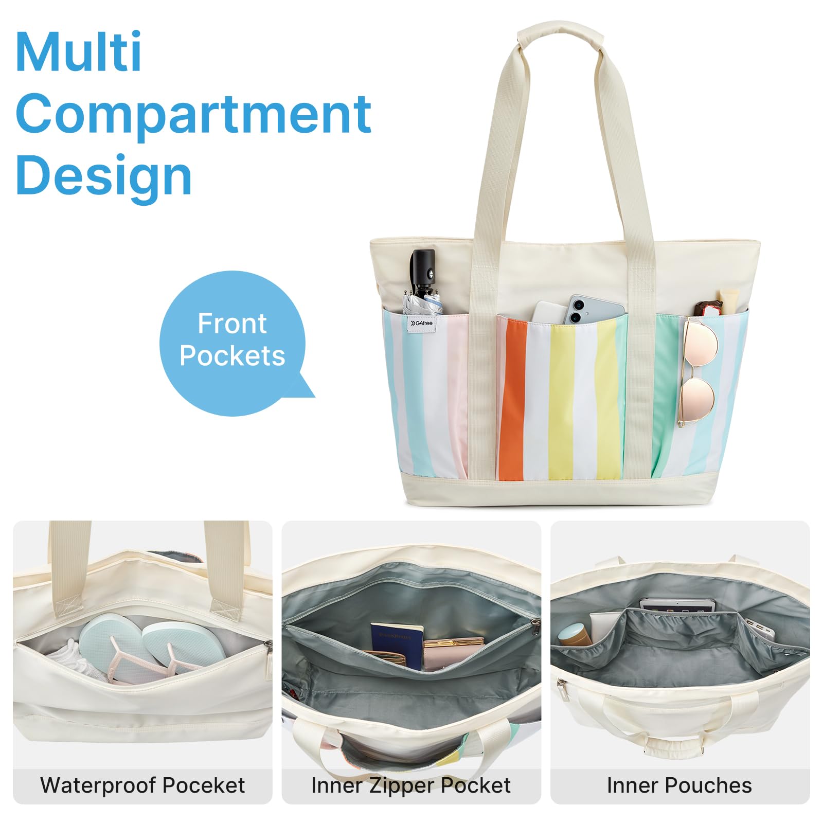Foto 5 | Bolsa De Playa G4free  Impermeable  Para Piscina  Capacidad De 50 Litros - Venta Internacional.