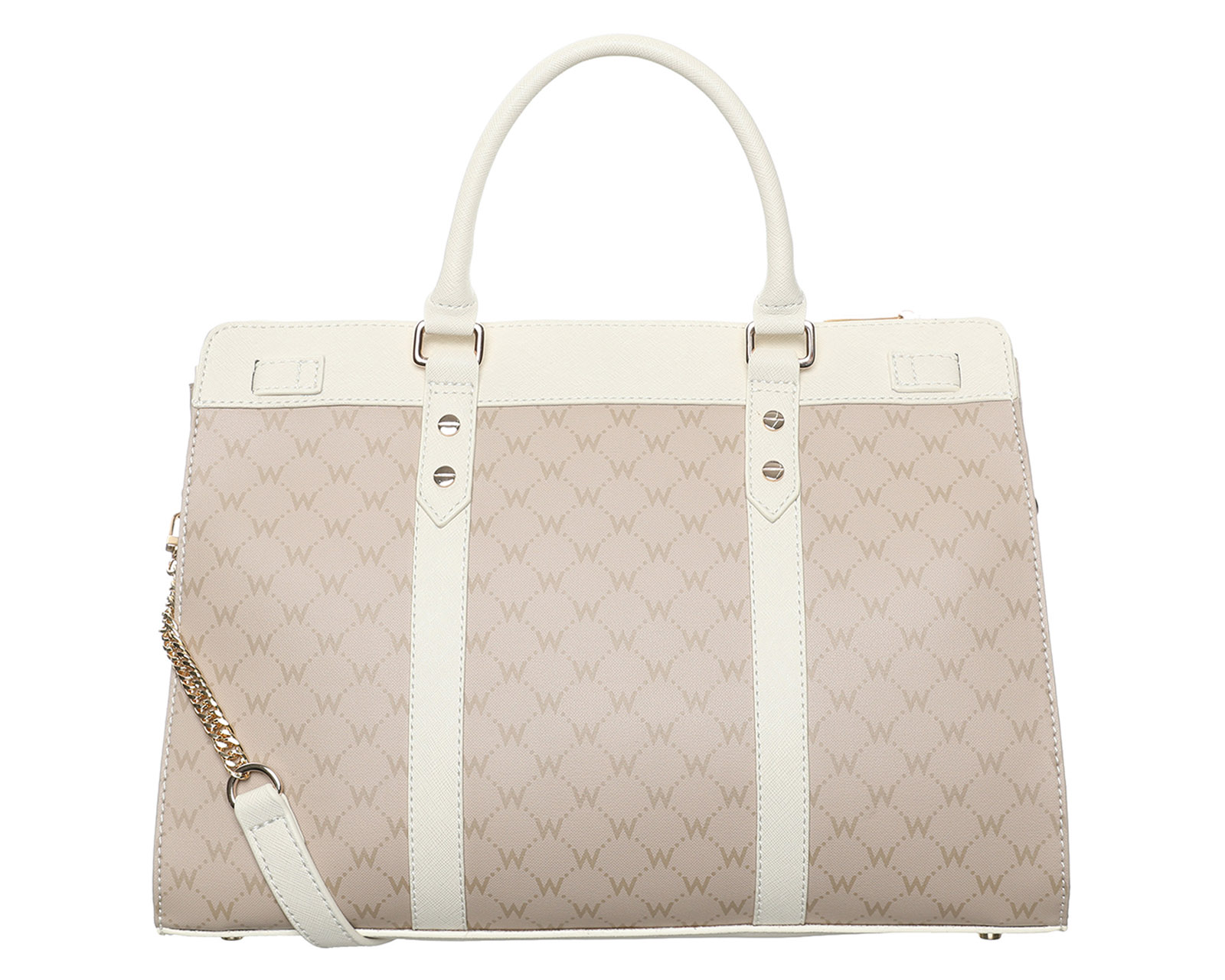 Foto 4 pulgar | Bolsa Satchel  Westies Hbokisukewe Blanca Sintética