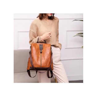 Foto 2 | Mochila Antirrobo para Dama de Piel Marrón