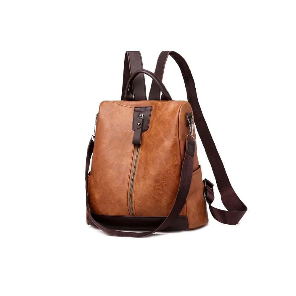 Foto 3 | Mochila Antirrobo para Dama de Piel Marrón