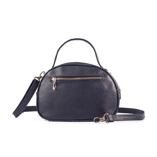 Foto 2 | Bolso Satchel Olivia A Ángelozano Negro Piel Cincelada Y Pintada A Mano