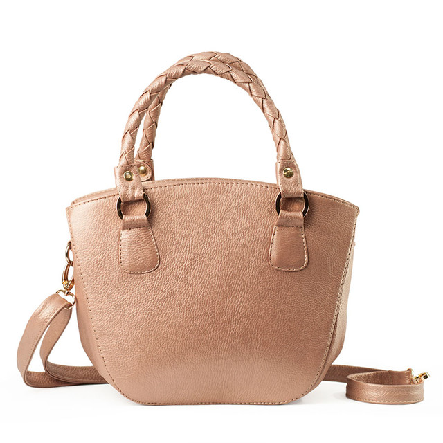 Foto 3 pulgar | Bolso Satchel de Piel A Ángelozano Grabada tipo Cincelado color Oro Rosado
