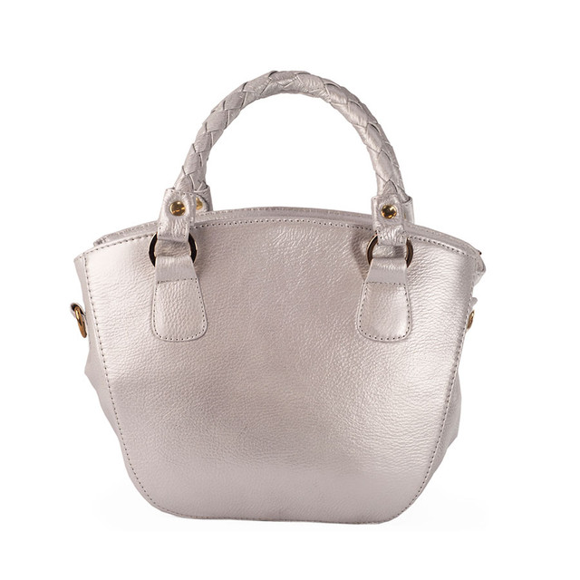 Foto 3 pulgar | Bolso Satchel A Ángelozano De Piel Grabada Tipo Cincelado Color Plata