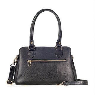 Foto 2 | Bolso Satchel Angela A Ángelozano Negro De Piel Grabado Tipo Cincelado