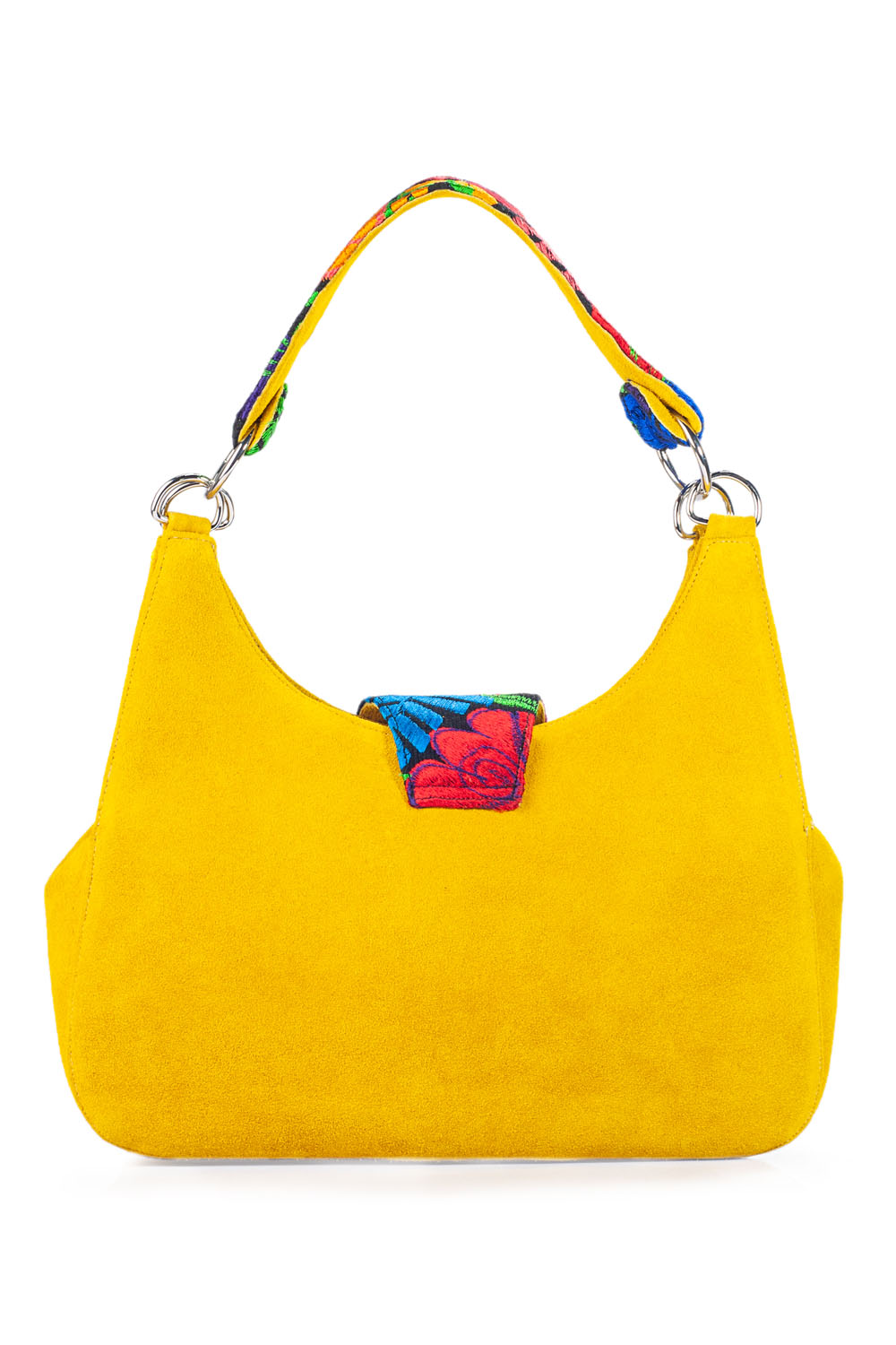 Foto 3 pulgar | Bolsa Satchel A Ángelozano Irma color Amarillo y Aplicación de Telar Artesanal