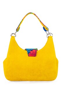 Foto 2 | Bolsa Satchel A Ángelozano Irma color Amarillo y Aplicación de Telar Artesanal