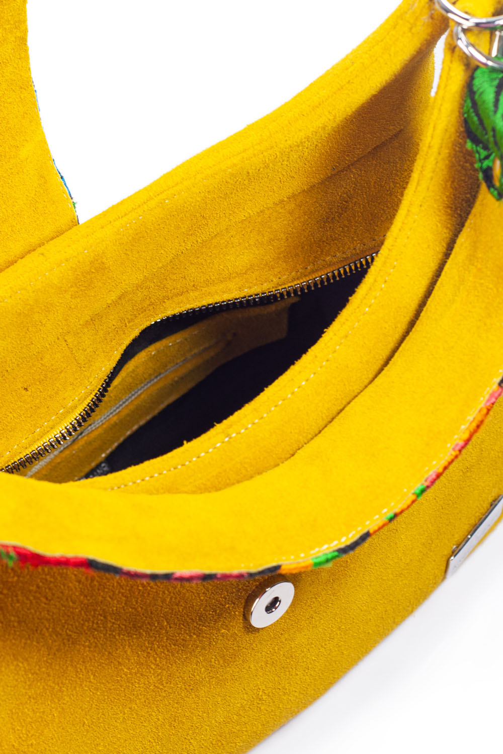 Foto 5 pulgar | Bolsa Satchel A Ángelozano Irma color Amarillo y Aplicación de Telar Artesanal