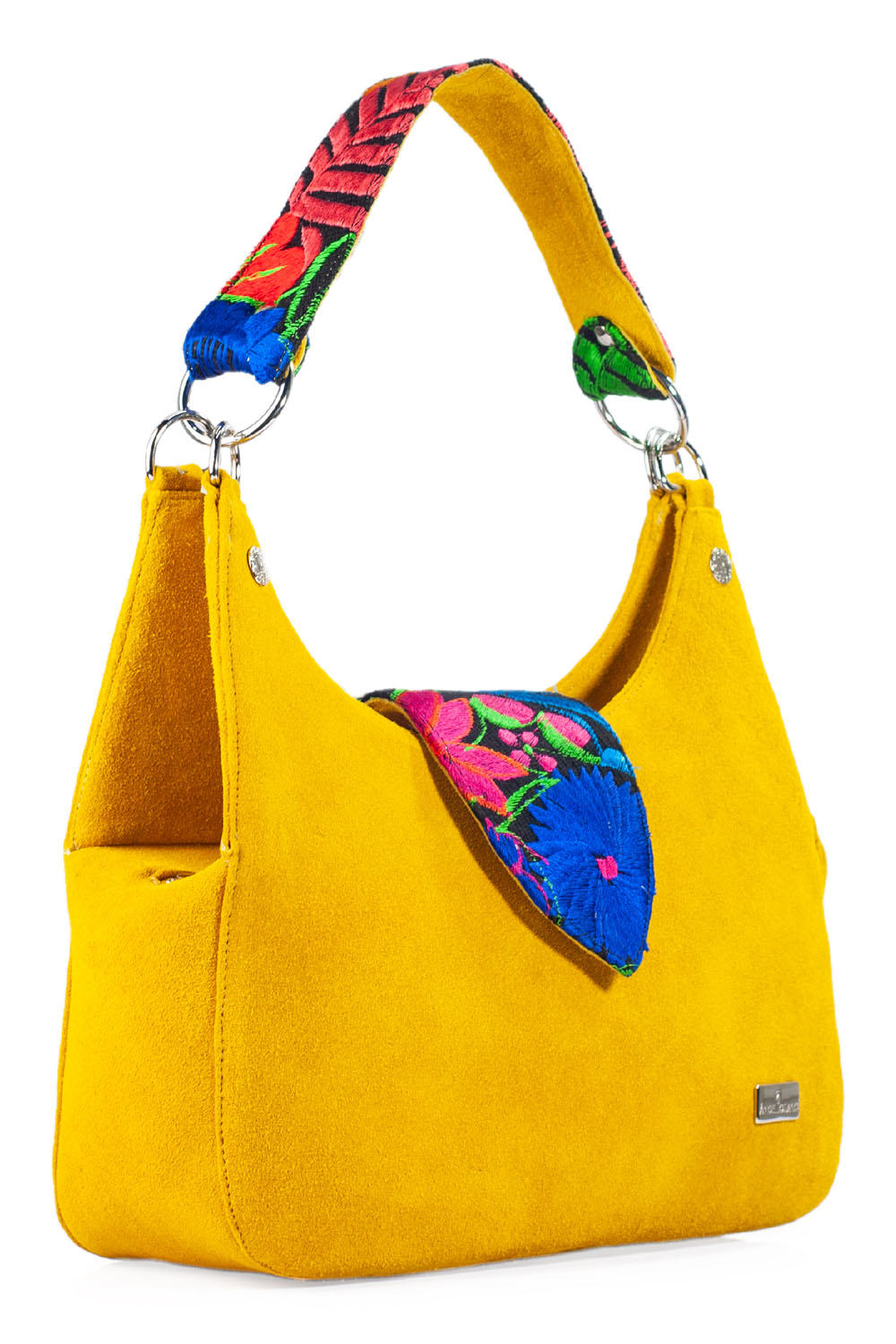 Foto 7 pulgar | Bolsa Satchel A Ángelozano Irma color Amarillo y Aplicación de Telar Artesanal