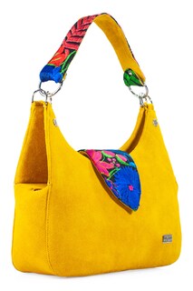 Foto 6 | Bolsa Satchel A Ángelozano Irma color Amarillo y Aplicación de Telar Artesanal